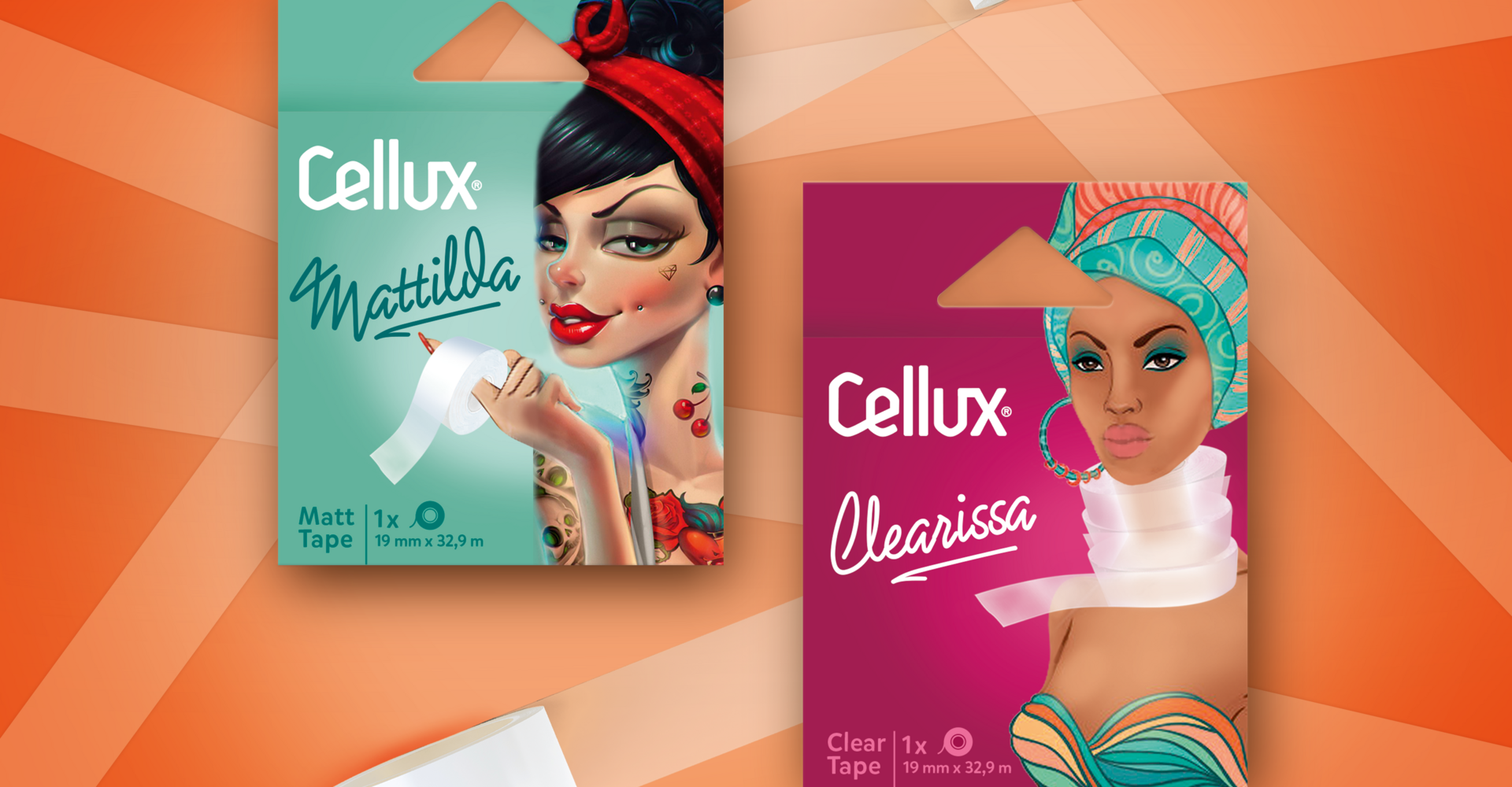 Cellux Klebebaender Launch Branding-Strategie Grafikdesign Verpackungsdesign Line-Extension POS Material Global Packaging