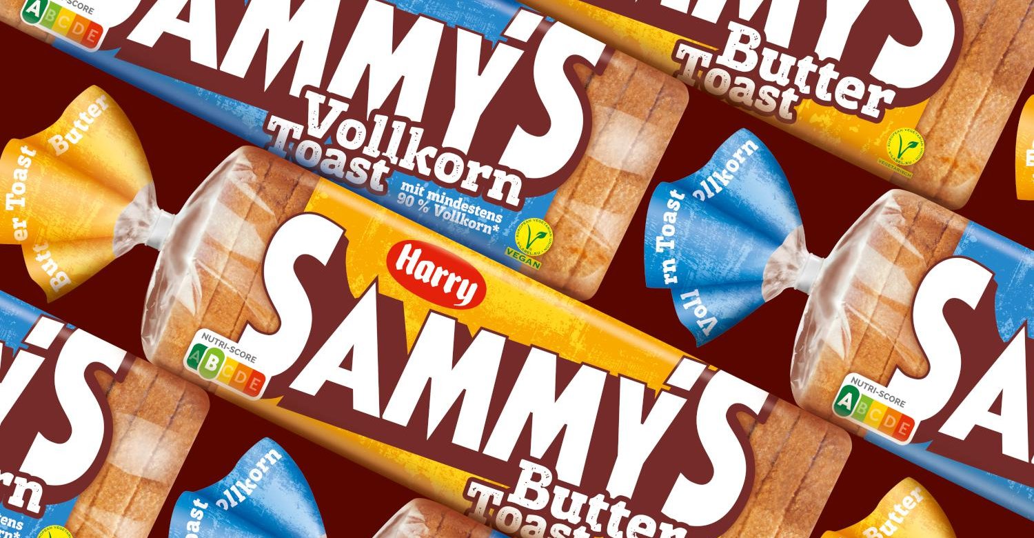 Harry Sammys Toast Sorten Launch Grafikdesign Branding-Strategie Verpackungsdesign Line Extension