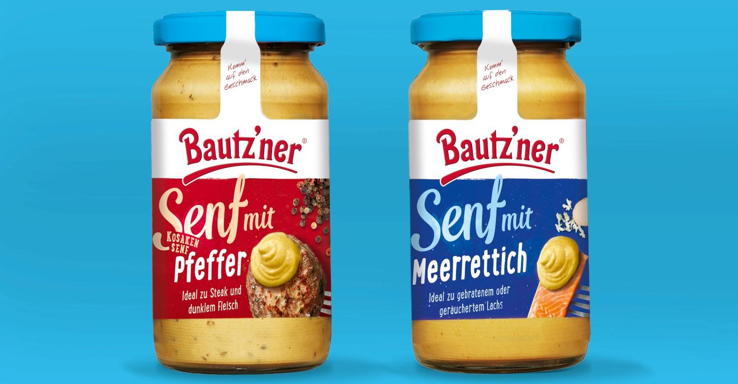 Bautzner Senf Brotaufstrich Relaunch Grafikdesign Branding-Strategie Verpackungsdesign POS Material Line-Extension