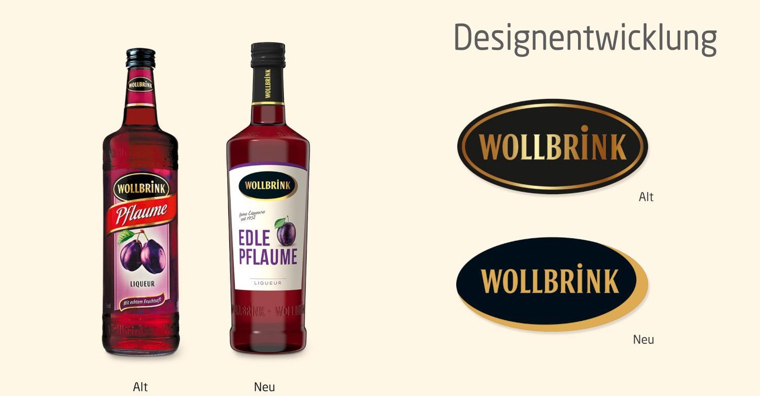Wollbrink Saure Kirsche Likoer Formrelaunch Relaunch Grafikdesign Branding-Strategie Verpackungsdesign Logodesign Line Extension
