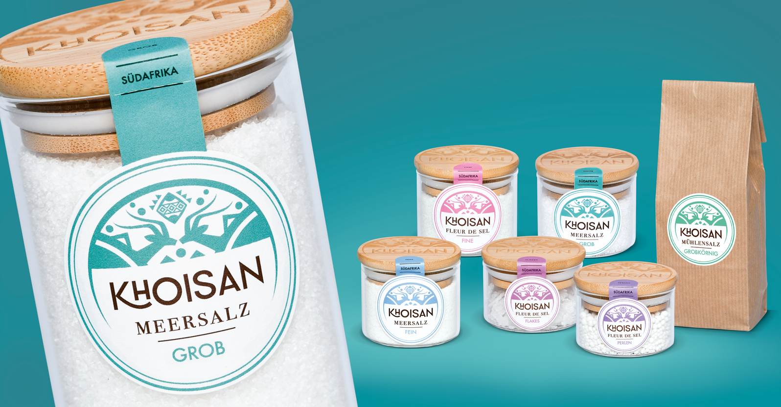Khoisan Sea Salt Relaunch Graphic Design Naming Branding Strategy Packaging Design Corporate Design Packaging Concept Sustainable Packaging POS Material Claiming