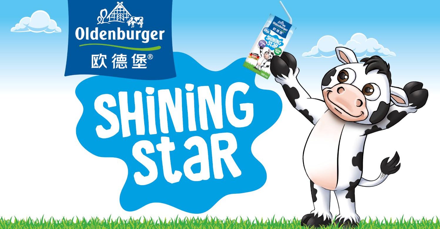 Oldenburger DMK Shining Star Kids Milch Launch Grafikdesign Line Extension Naming Verpackungsdesign Logodesign Line Extension
