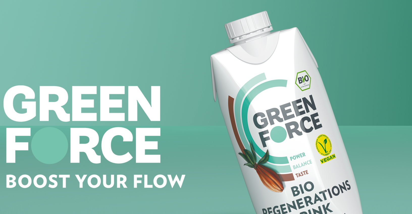 Greenforce Bio Regeneration Drinks Relaunch Grafikdesign Branding-Strategie Verpackungsdesign Logodesign Line Extension POS Material Corporate Design