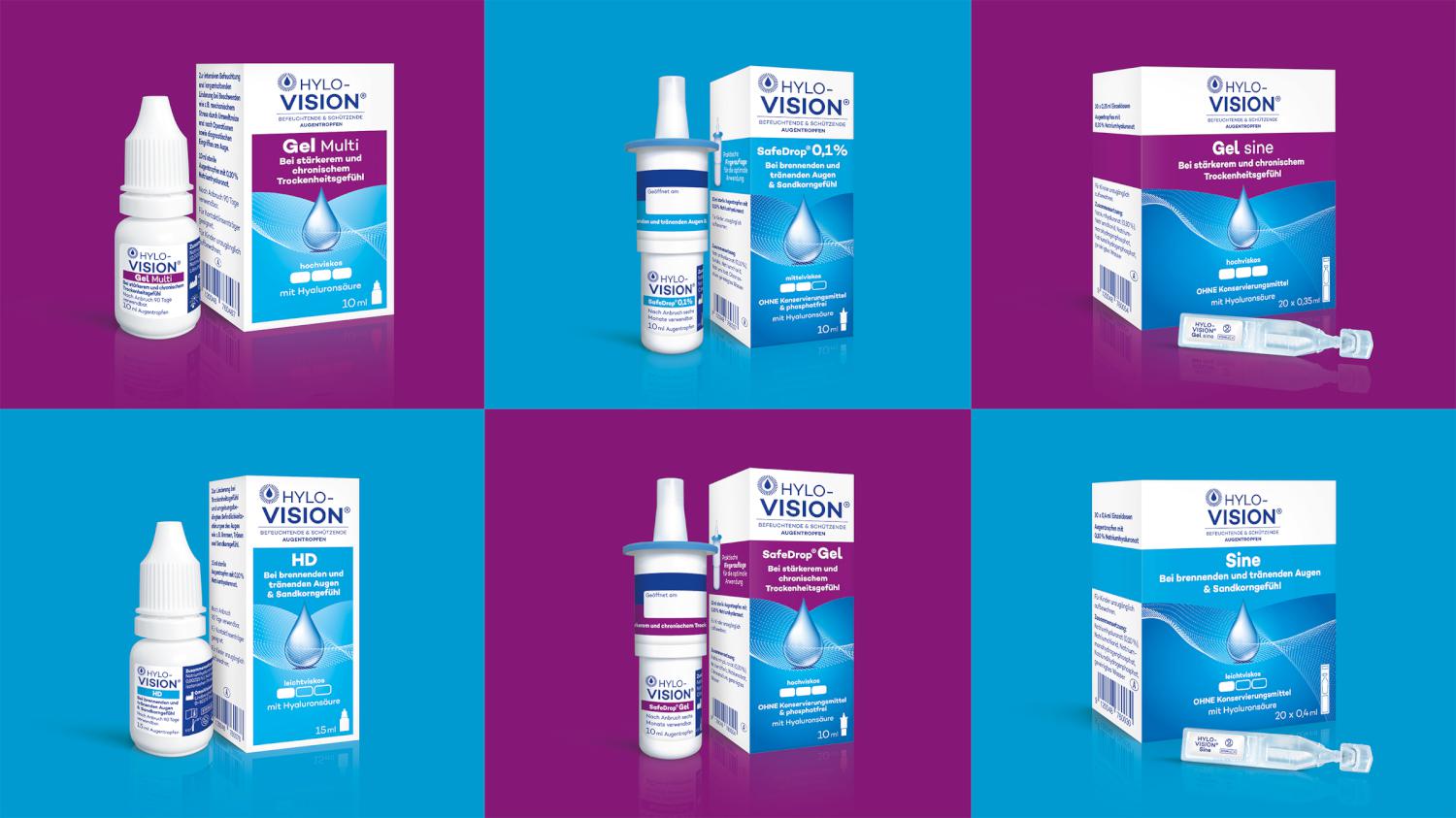 Omnivision Hylo Vision Pharma Eye Drops Relaunch Graphic Design Packaging Design Logo Design Line Extension Branding Strategy