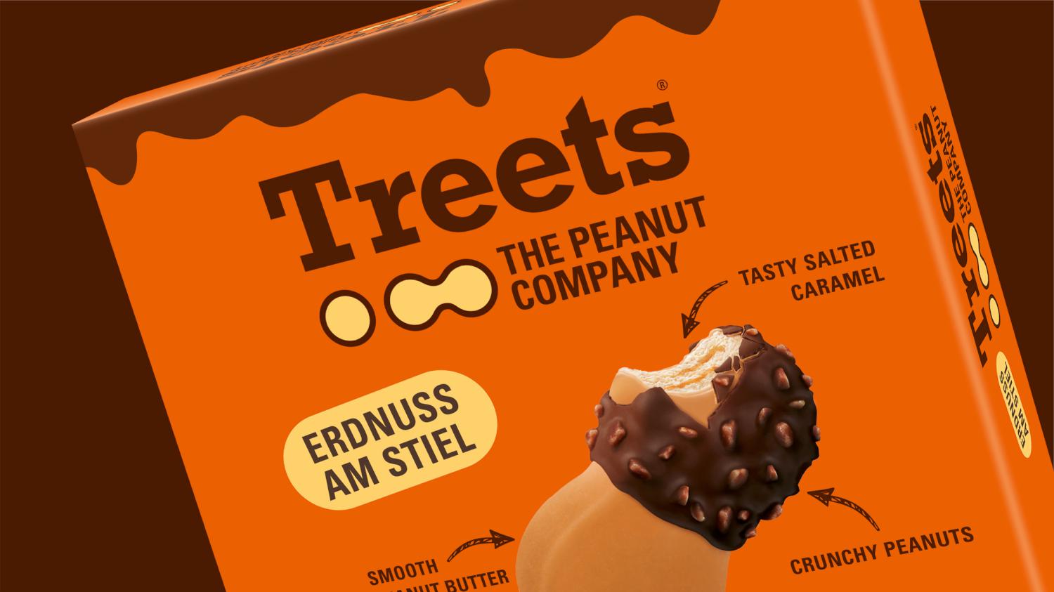Treets Peanut Company Eis Launch Grafikdesign Branding-Strategie Verpackungsdesign Logodesign Line Extension