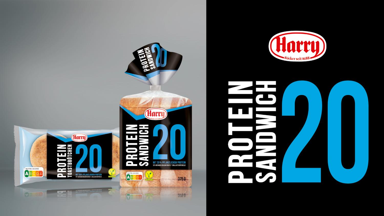 Harry Sandwich High Protein Eiweiss Launch Grafikdesign Branding-Strategie Verpackungs-Strategie Logodesign Line Extension