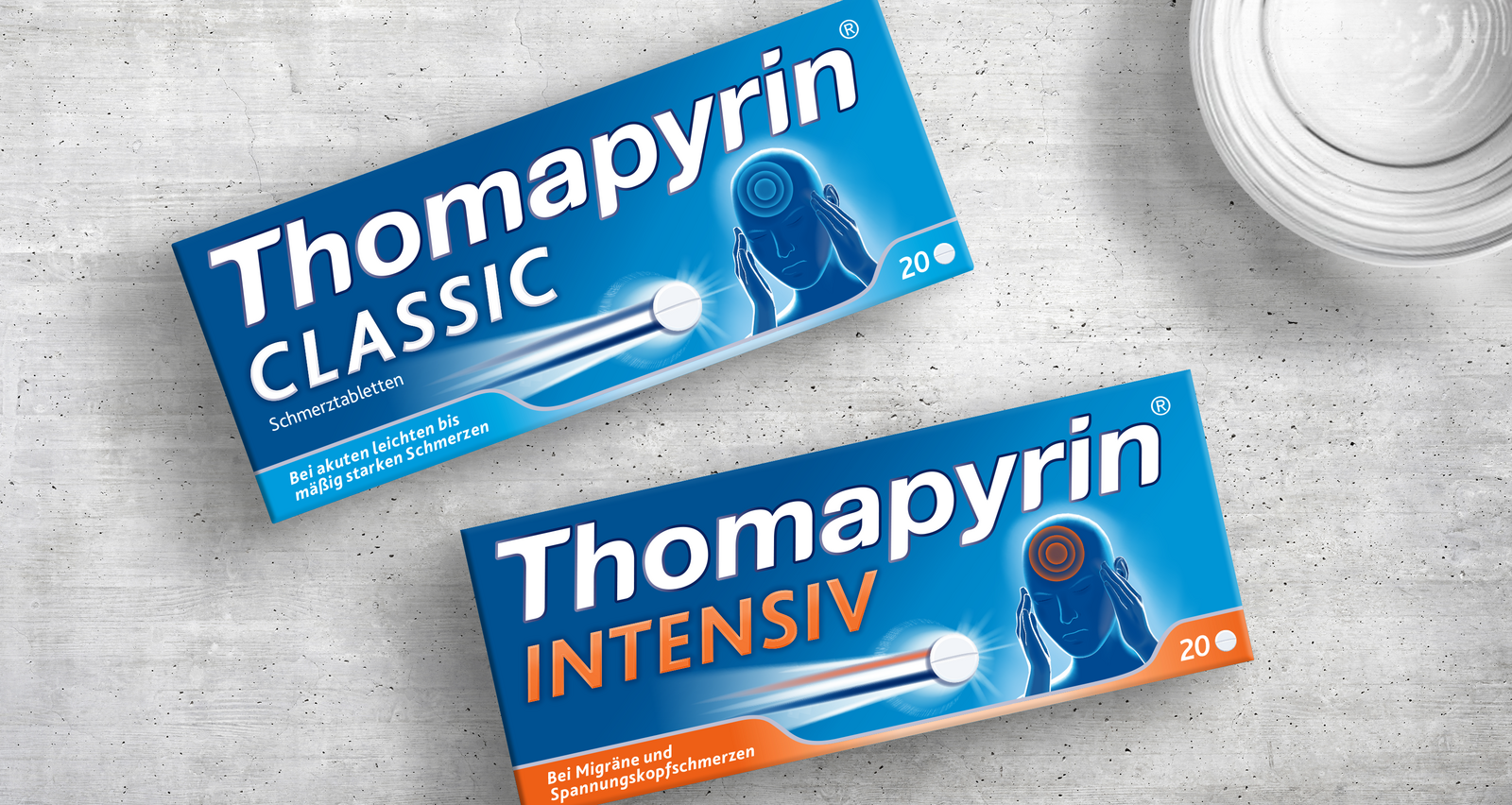 Sanofi Thomapyrin Tension Duo pain reliever launch graphic design line extension packaging design logo design